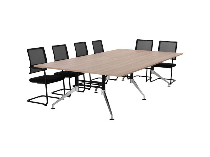 SIGN vergadertafel 320x160 cm Scandinavisch eiken zwart chroom - Afbeelding 5