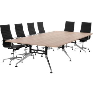SIGN vergadertafel 320x160 cm Scandinavisch eiken zwart chroom - Afbeelding 3
