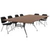 SIGN vergadertafel 320x160 cm cognac walnoten zwart chroom; stoelen niet inbegrepen