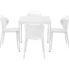 PRIME kantinetafel 80 bij 80 cm volledig wit, stoelen niet inbegrepen