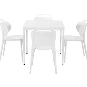 PRIME kantinetafel 80 bij 80 cm volledig wit, stoelen niet inbegrepen