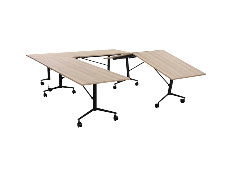 FOLD verrijdbare klaptafel 260x100 cm Scandinavisch eiken zwart - Afbeelding 2