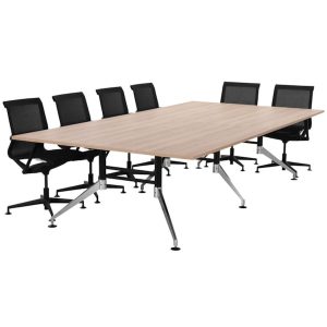 SIGN vergadertafel 320x160 cm Scandinavisch eiken zwart chroom - Afbeelding 2