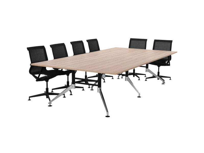 SIGN vergadertafel 320x160 cm Scandinavisch eiken zwart chroom - Afbeelding 2