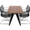 Cheak vergadertafel 200x80 cm cognac walnoten met zwart frame, exclusief stoelen