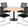 Raider ronde vergadertafel diameter 120 cm Scandinavisch eiken met zwarte voet, stoelen niet inbegrepen