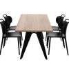Cheak vergadertafel 200x80 cm eiken met zwart frame, exclusief stoelen