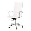 Witte Assemblee Van Cas directie bureaustoel met hoge rug en aluminium frame