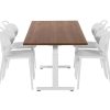 TUBE spreektafel 160 bij 80 cm cognac walnoten met wit frame, stoelen niet inbegrepen