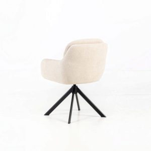 Mara draaibare kuipstoel met terugdraaifunctie – beige - Afbeelding 3