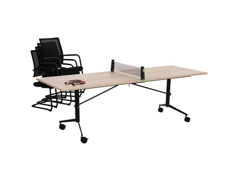 FOLD verrijdbare klaptafel 260x100 cm Scandinavisch eiken zwart - Afbeelding 3