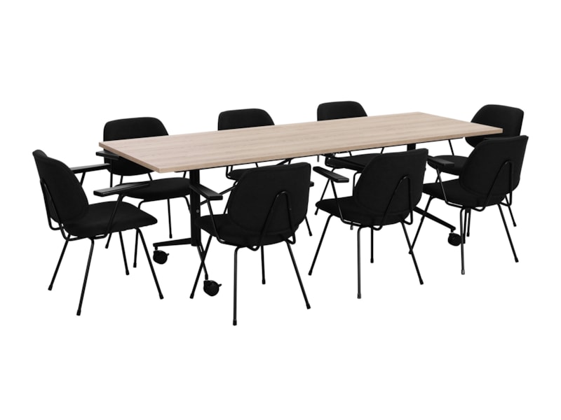 FOLD klaptafel 240x80 cm Scandinavisch eiken met zwart frame