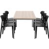 PRIME kantinetafel 160 bij 80 cm Scandinavisch eiken met zilvergrijs frame, stoelen ter illustratie