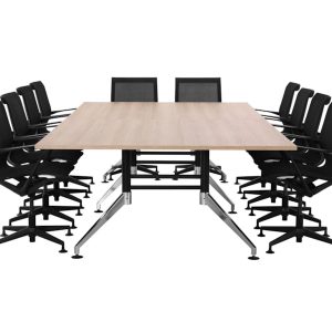 SIGN vergadertafel 320x160 cm Scandinavisch eiken zwart chroom - Afbeelding 13