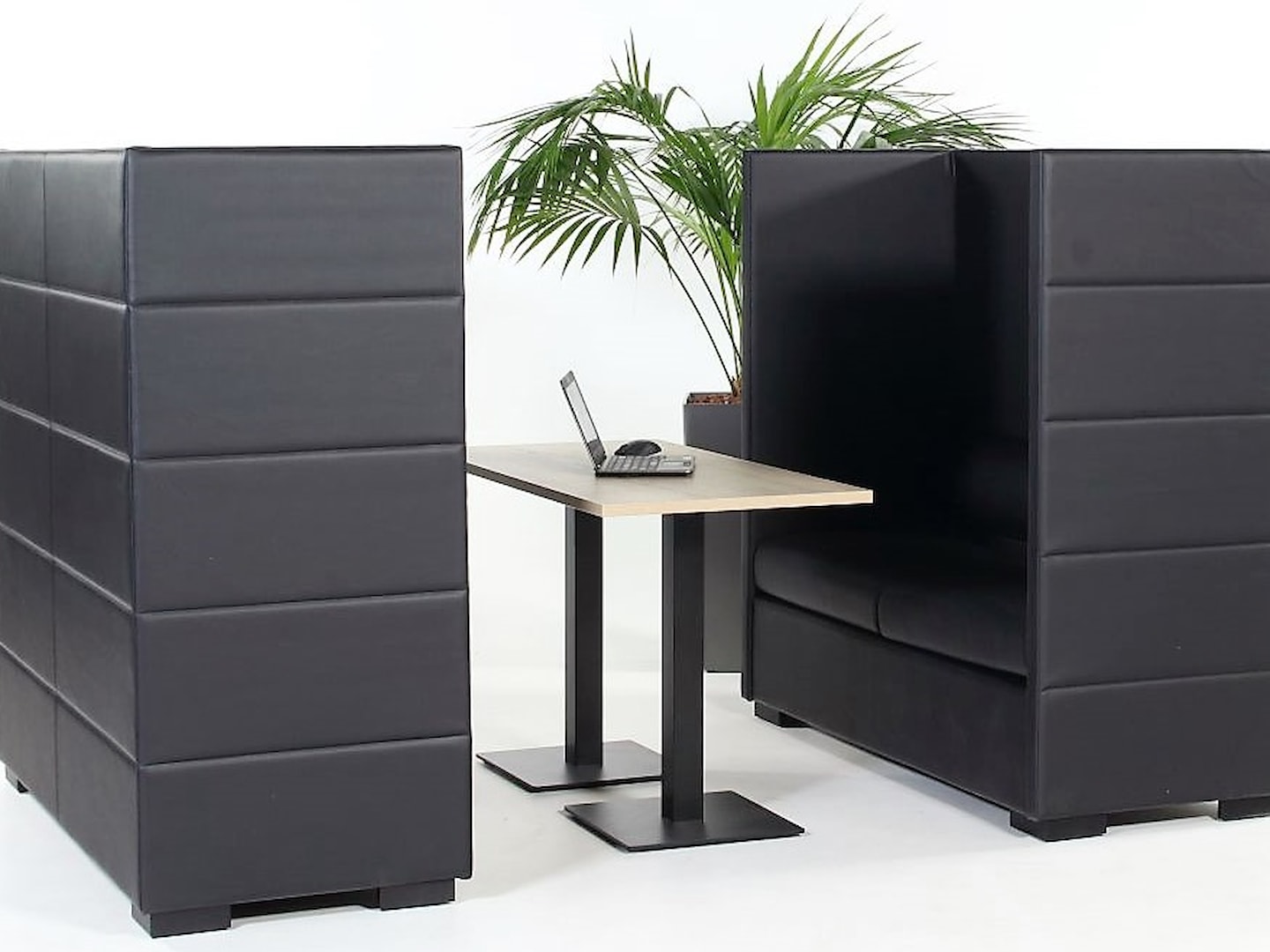 SILENTIO akoestische 2-zitsbank 150×64×145,5 cm – twee stofkleuren - Afbeelding 3