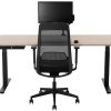 BURO01 elektrisch zit-sta bureau 160×80 cm eiken zwart