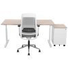 TUBE instelbaar bureau 120×60 cm Scandinavisch eiken wit