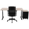 TUBE instelbaar bureau 120×80 cm Scandinavisch eiken zwart