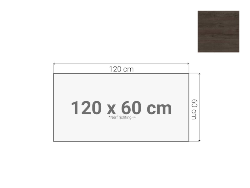 Los bureaublad 120×60 cm donker sepia