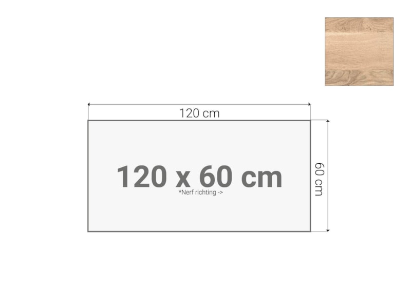 Los bureaublad 120×60 cm scandinavisch eiken