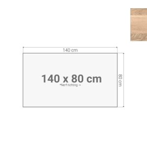 Los bureaublad 140×80 cm scandinavisch eiken
