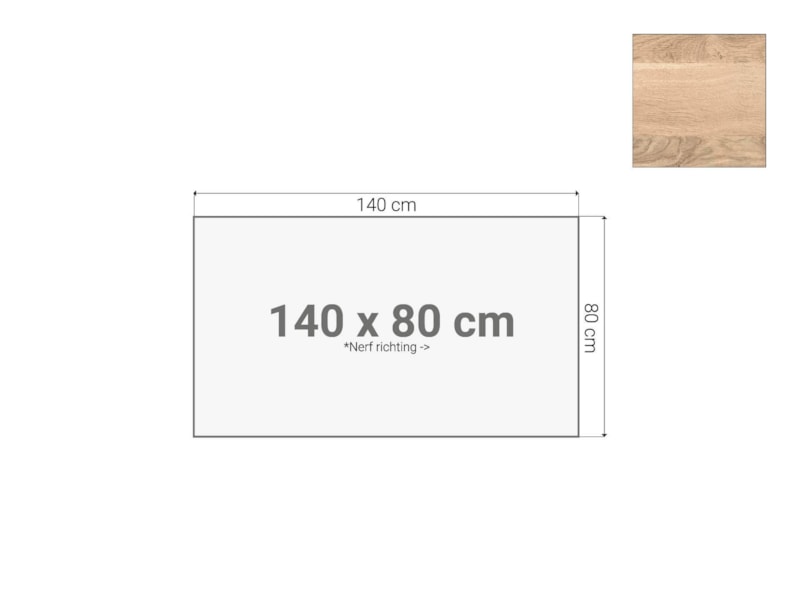 Los bureaublad 140×80 cm scandinavisch eiken