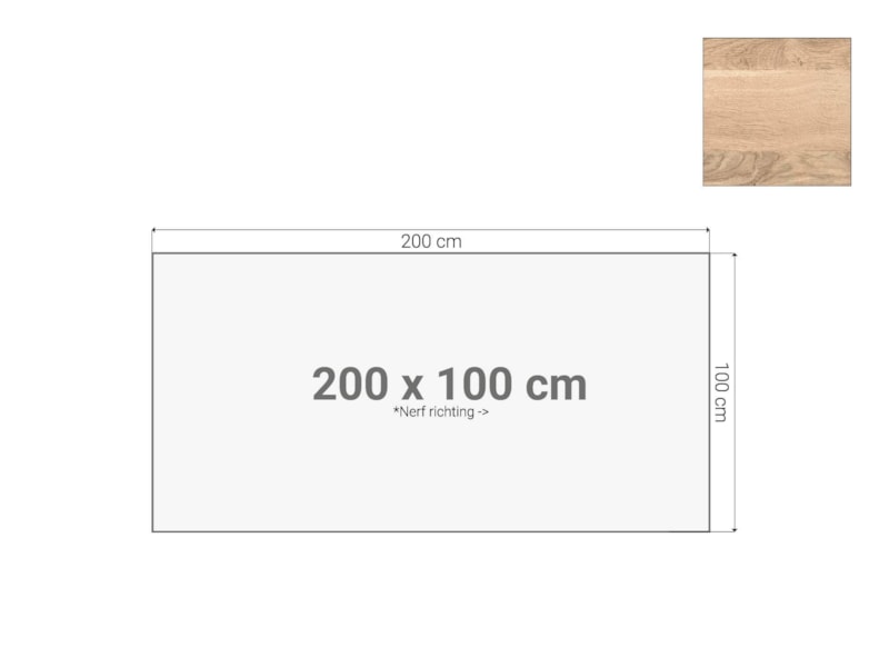 Los tafelblad 200×100 cm scandinavisch eiken