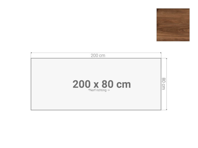 Los bureaublad 200×80 cm cognac walnoten