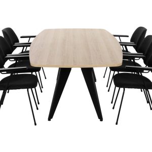 Cheak vergadertafel 220×110 cm Scandinavisch eiken zwart