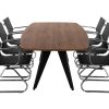 Cheak vergadertafel 220×110 cm cognac walnoten zwart
