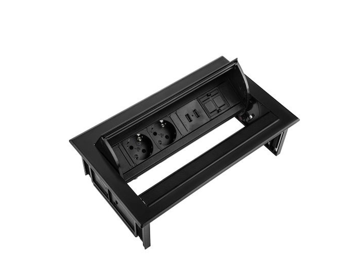 PLUX06 inbouw stroomunit – 2× UTP – zwart