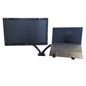 Dudly monitorarm met laptophouder – zwart
