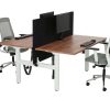 BASE06 slingerduobureau 2×160×80 cm cognac walnoten wit