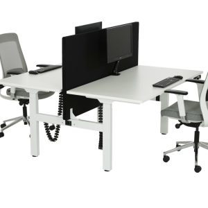 BASE06 slingerduobureau 2×140×80 cm volledig wit