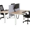 BASE06 slingerduobureau 2×160×80 cm scandinavisch eiken wit