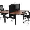 BASE06 slingerduobureau 2×120×80 cm cognac walnoten zwart
