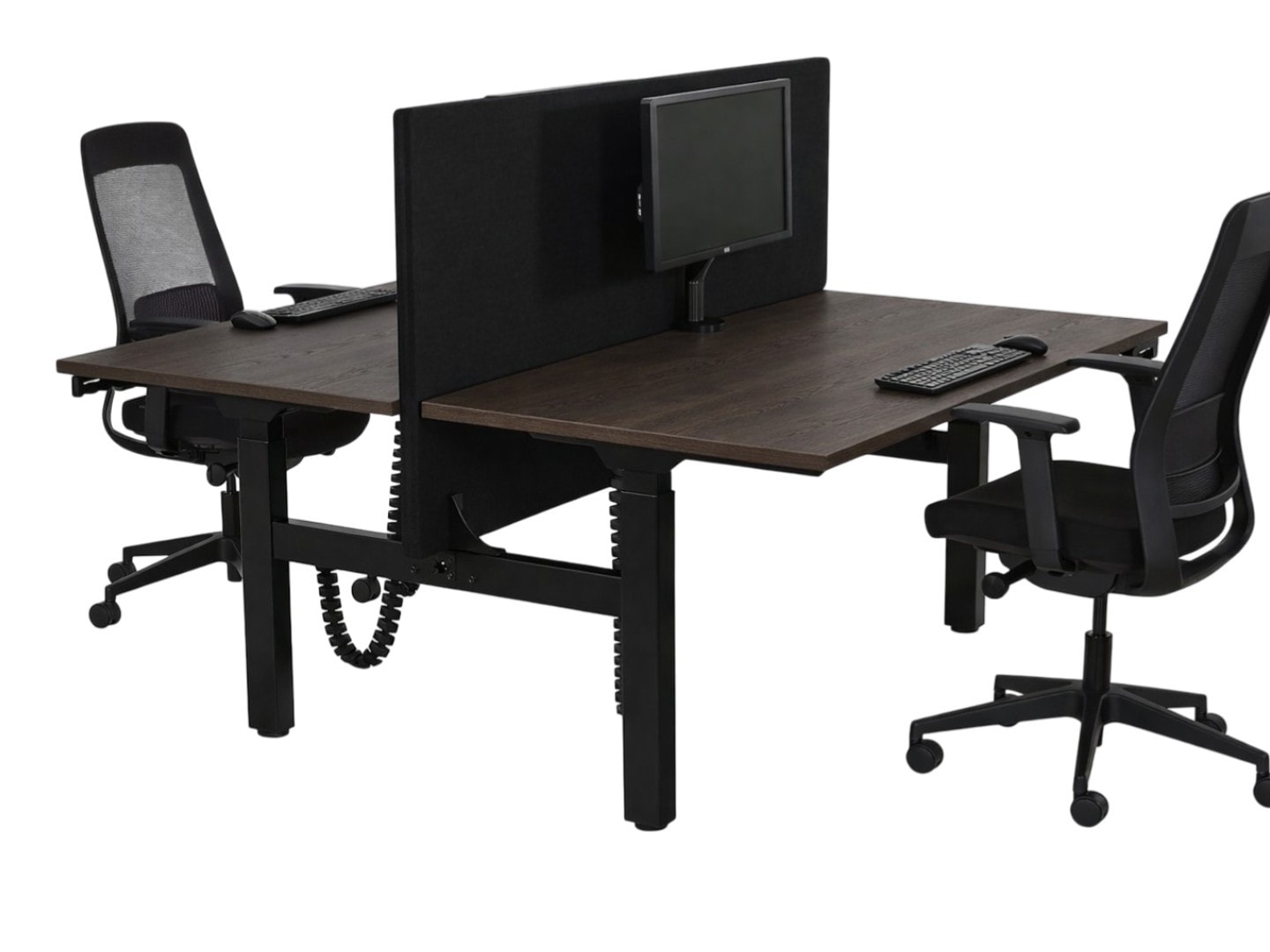 BASE06 slingerduobureau 2×160×80 cm donker sepia zwart