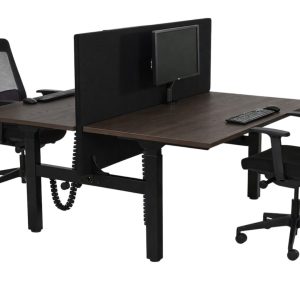 BASE06 slingerduobureau 2×140×80 cm donker sepia zwart