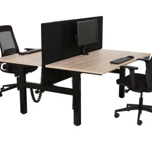 BASE06 slingerduobureau 2×120×80 cm scandinavisch eiken zwart