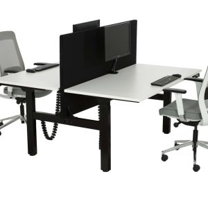 BASE06 slingerduobureau 2×140×80 cm wit zwart