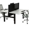 BASE06 slingerduobureau 2×180×80 cm wit zwart
