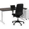 YOUP02 elektrisch zit-sta bureau 140×80 cm donker sepia wit – 150 kg