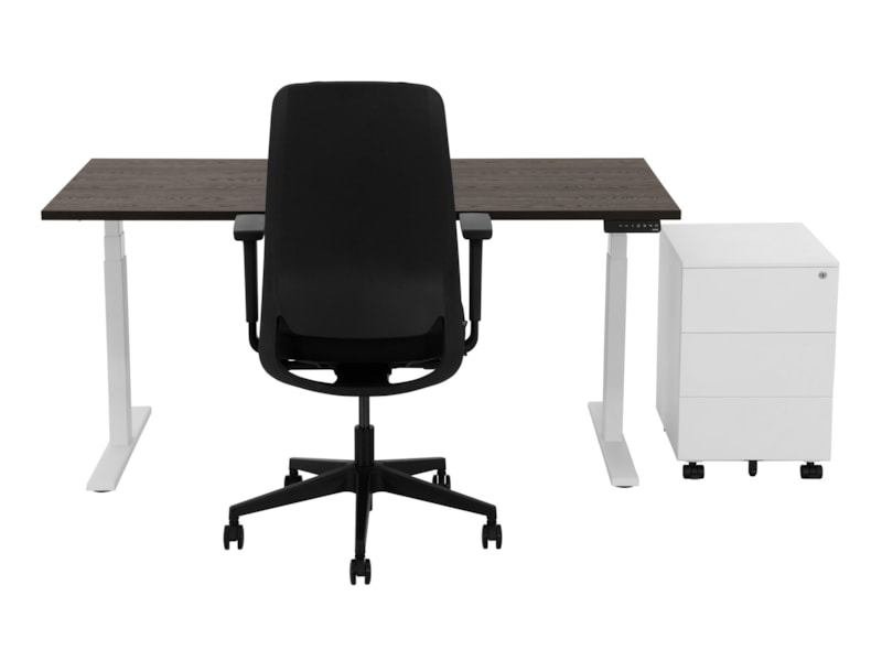 YOUP02 elektrisch zit-sta bureau 180×80 cm donker sepia wit – 150 kg - Afbeelding 2