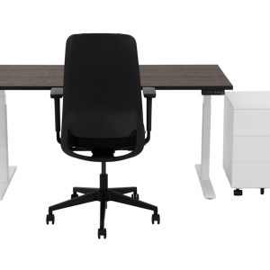 YOUP02 elektrisch zit-sta bureau 200×80 cm donker sepia wit – 150 kg - Afbeelding 2