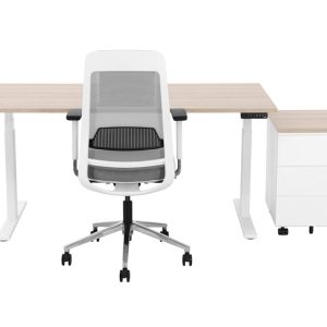 YOUP02 elektrisch zit-sta bureau 140×80 cm Scandinavisch eiken wit – 150 kg