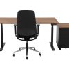 YOUP02 elektrisch zit-sta bureau 180×80 cm cognac walnoten zwart – 150 kg