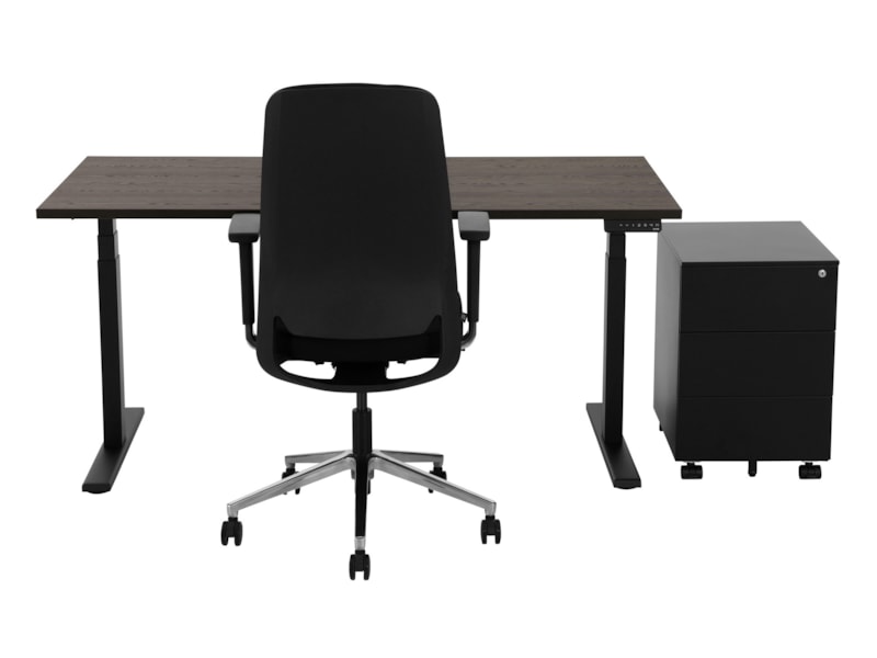 YOUP02 elektrisch zit-sta bureau 200×100 cm donker sepia zwart – 150 kg - Afbeelding 2