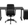 YOUP02 elektrisch zit-sta bureau 200×100 cm volledig zwart – 150 kg