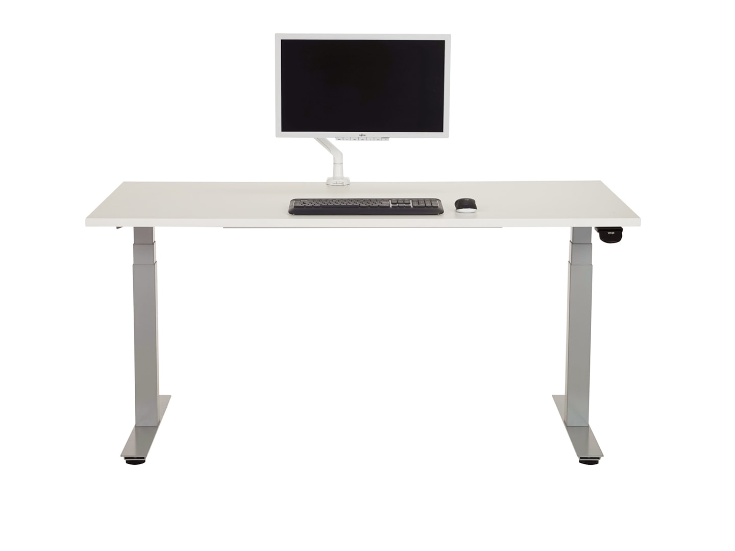 YOUP03 elektrisch zit-sta bureau 200×100 cm wit zilvergrijs met Bluetooth