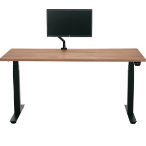 YOUP03 elektrisch zit-sta bureau 160×80 cm cognac walnoten zwart met Bluetooth